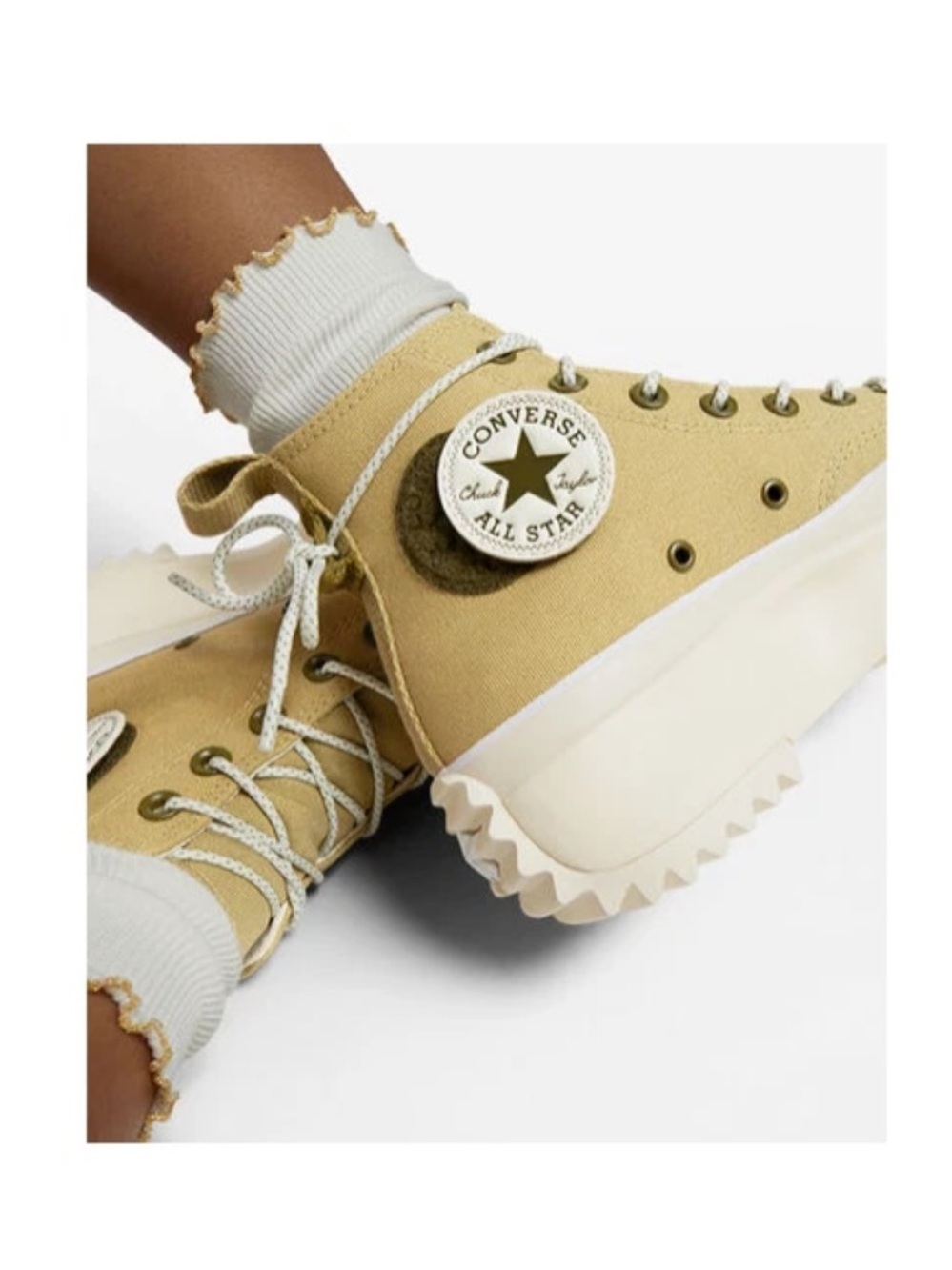 Converse Run Star Hike Platform Sneakers A06091C Toad/Dark Moss/Natural Ivory - Picture 1 of 14